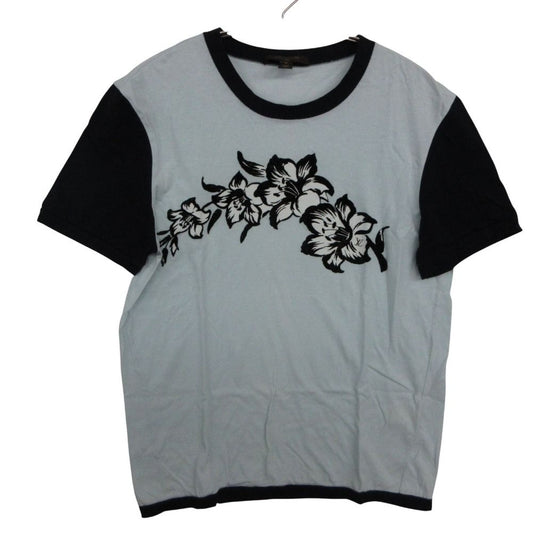Louis Vuitton Short Sleeve T-Shirt Flower Print Top Cotton Lightblue SS