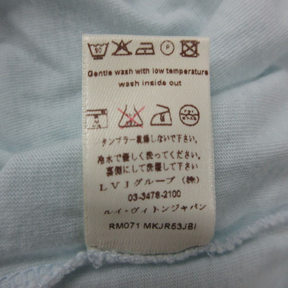 Louis Vuitton Short Sleeve T-Shirt Flower Print Top Cotton Lightblue SS — view 4