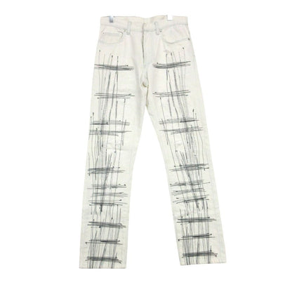 Dior Homme Dio Denim Pants Embroidery Run ns White