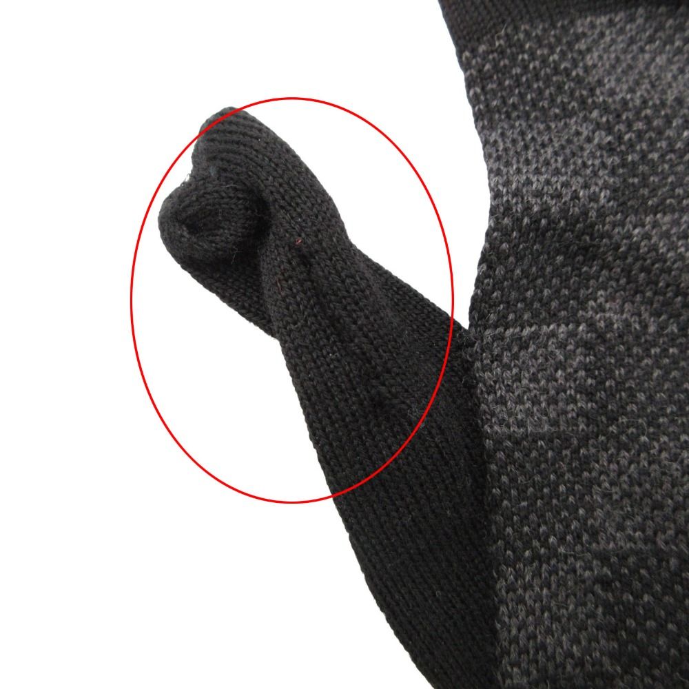 Louis Vuitton Gloves Petit Damier Graphite Logo Black — view 6