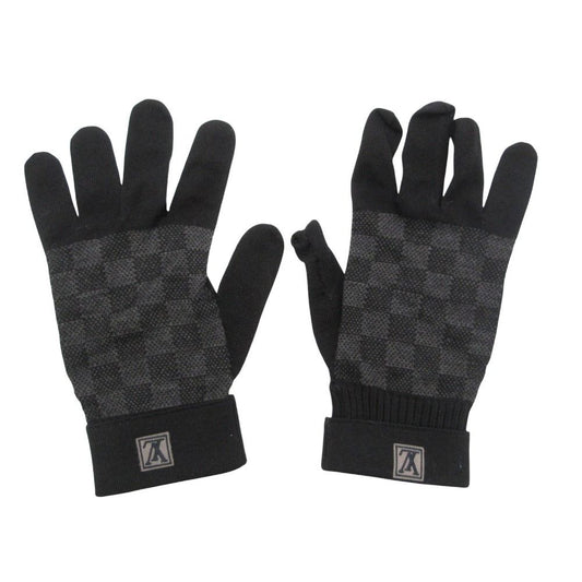 Louis Vuitton Gloves Petit Damier Graphite Logo Black