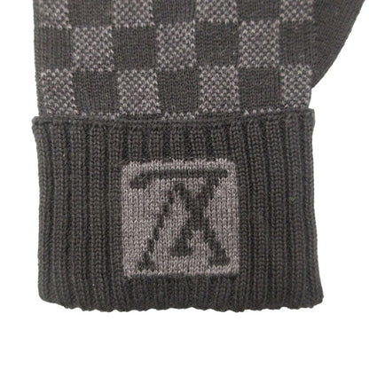 Louis Vuitton Gloves Petit Damier Graphite Logo Black — view 3