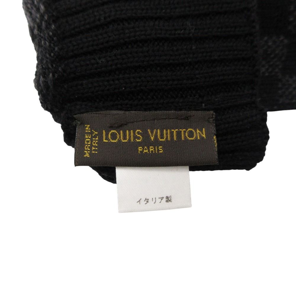 Louis Vuitton Gloves Petit Damier Graphite Logo Black — view 5