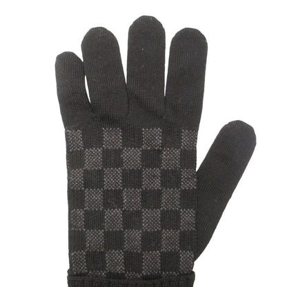 Louis Vuitton Gloves Petit Damier Graphite Logo Black — view 4