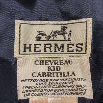 Hermes Vest Vintage Suede Gilet Silk Contrast Top Navy Blue XL — view 4