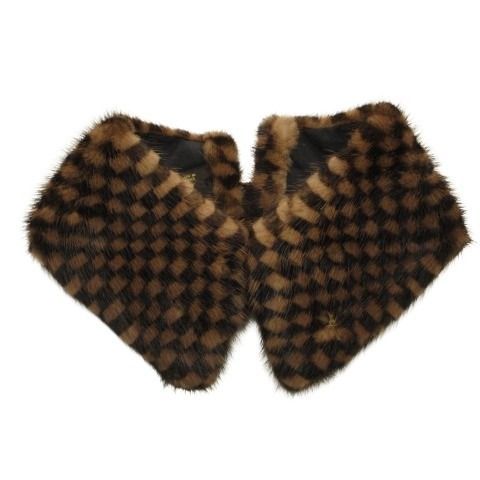 Louis Vuitton Mink Damier Collar Tippet Belt Brown