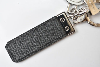 Louis Vuitton Key Holder Key Ring Porte Cles LV Club Taiga Ardoise Black — view 3