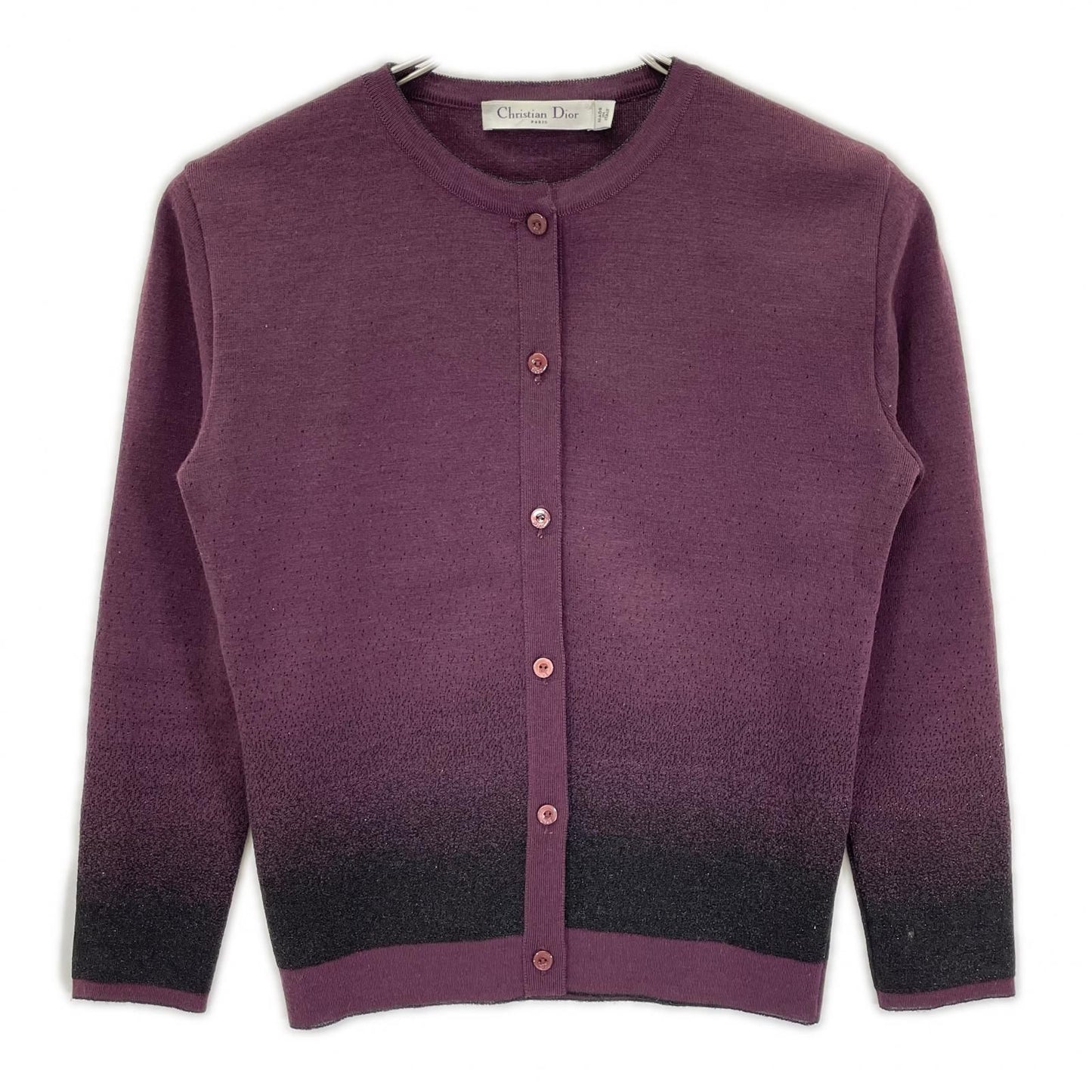 Dior Bordeaux Wool Cardigan 36