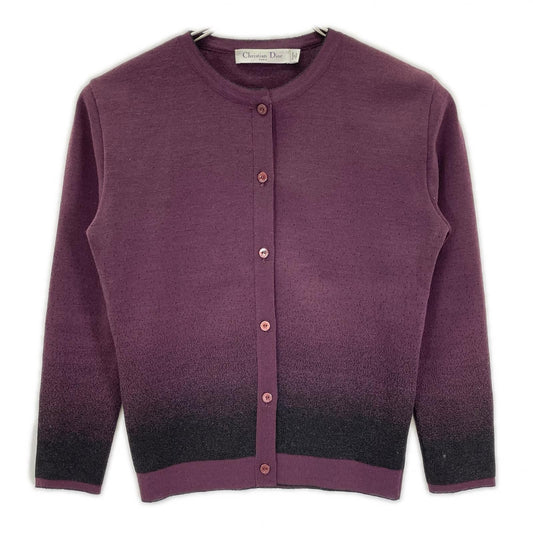 Dior Bordeaux Wool Cardigan 36