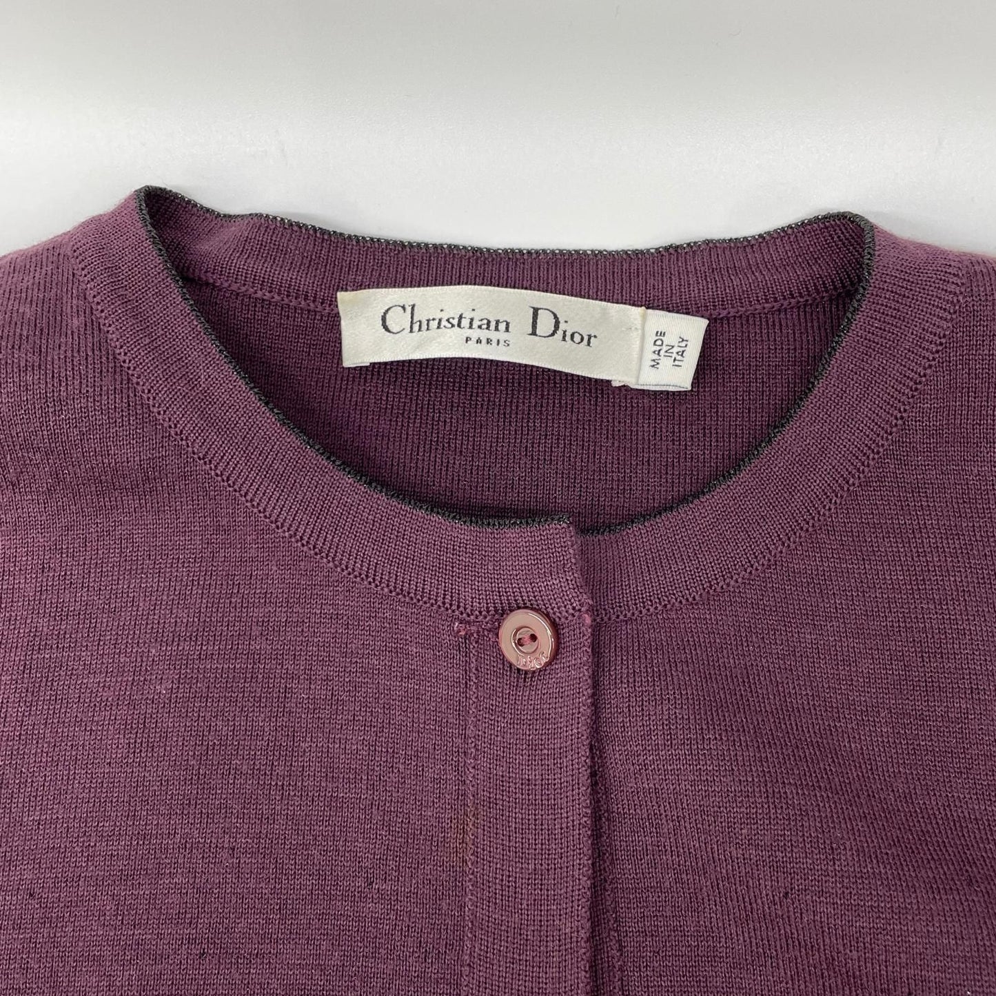 Dior Bordeaux Wool Cardigan 36 — view 8
