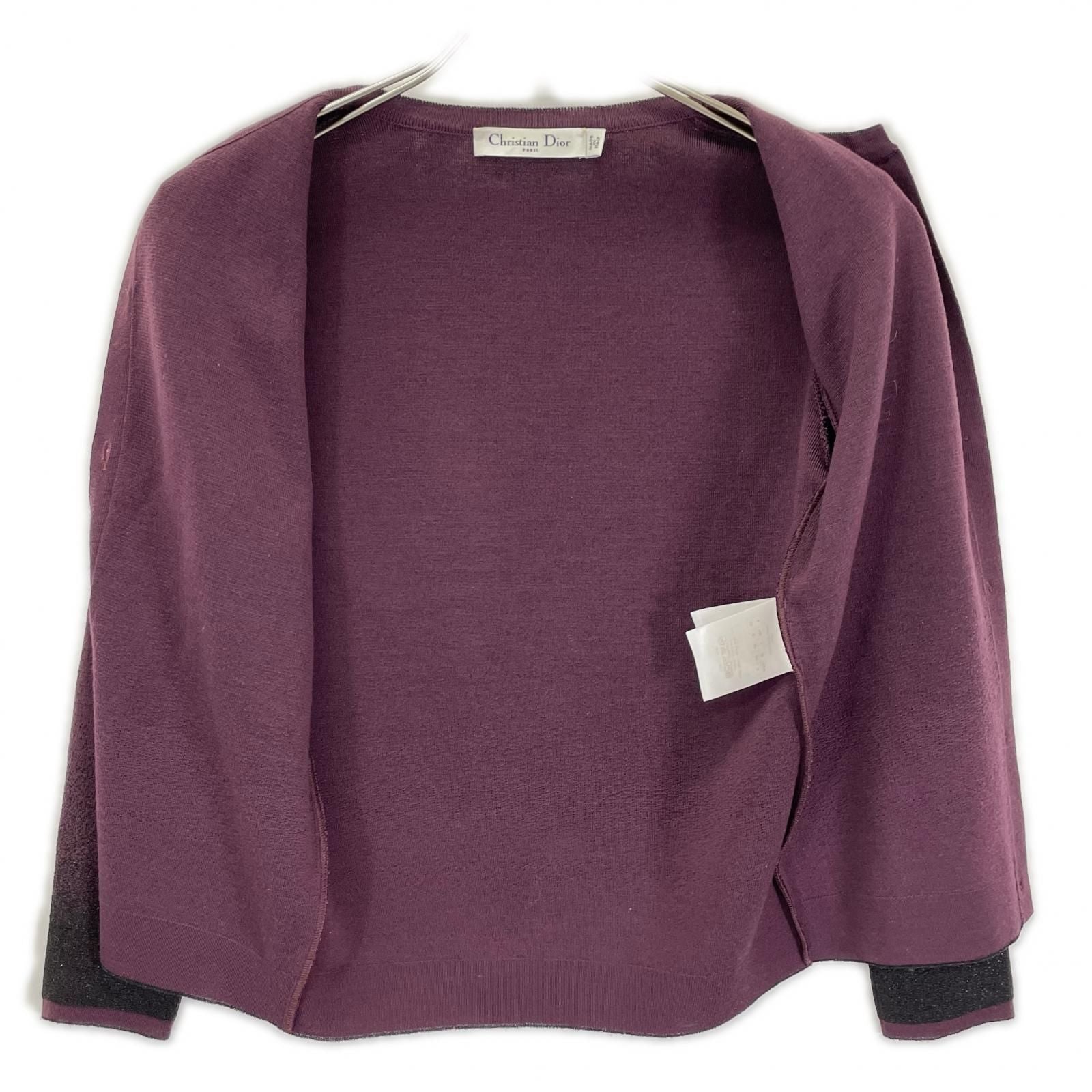 Dior Bordeaux Wool Cardigan 36 — view 3