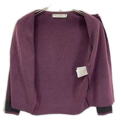 Dior Bordeaux Wool Cardigan 36 — view 3