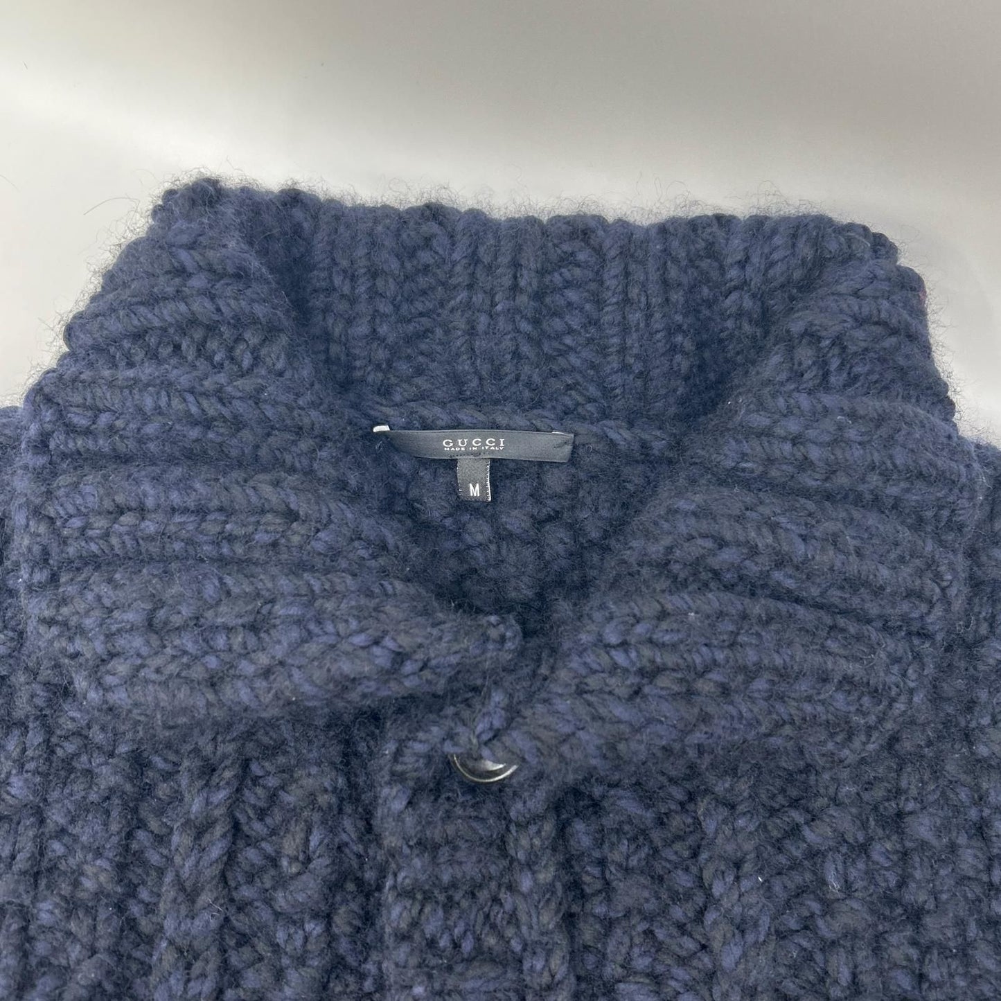 Gucci Navy Cable Knit Short Coat — view 7