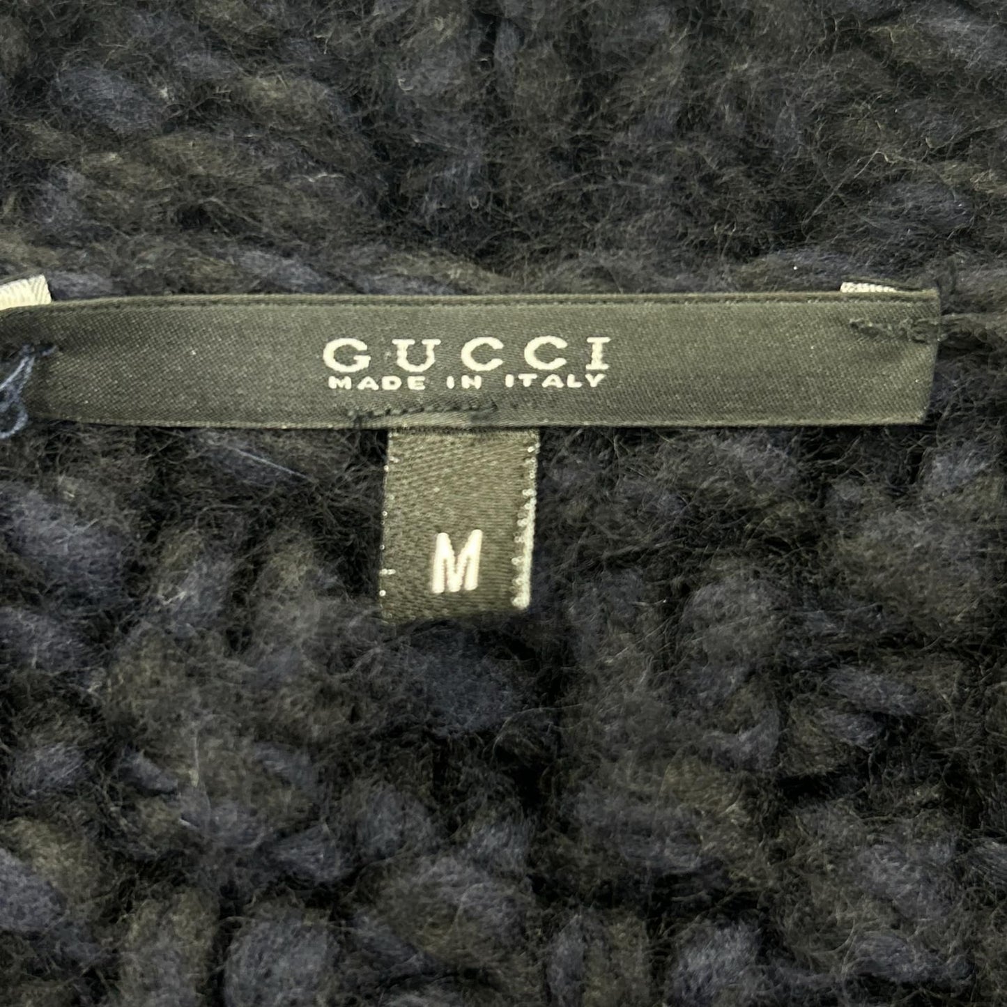 Gucci Navy Cable Knit Short Coat — view 4