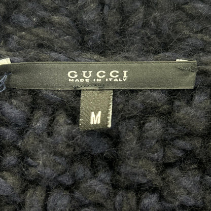Gucci Navy Cable Knit Short Coat — view 4