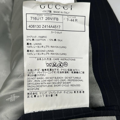 Gucci Black Pinstripe Be Inner Double Pocket Suit Set — view 6