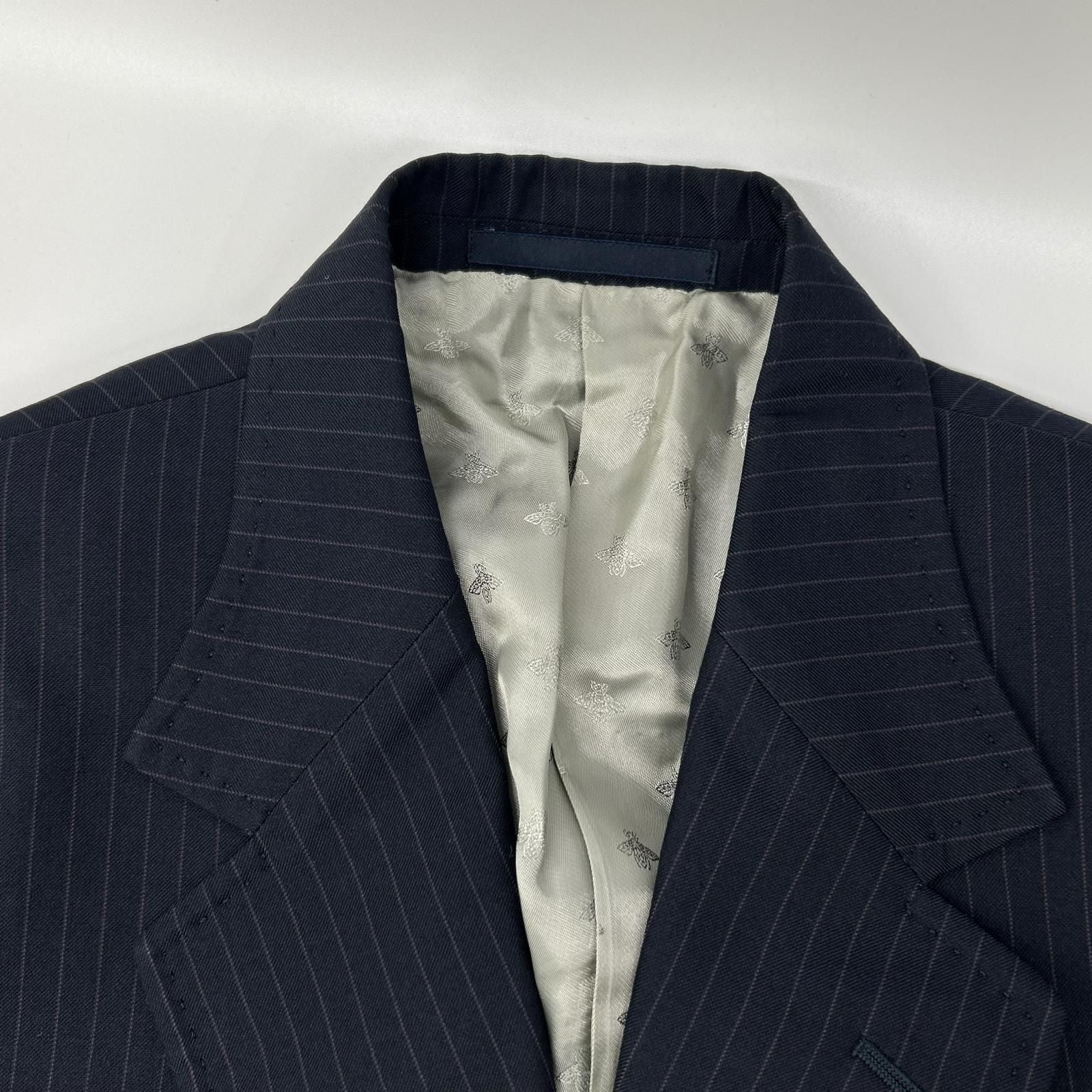 Gucci Black Pinstripe Be Inner Double Pocket Suit Set — view 7
