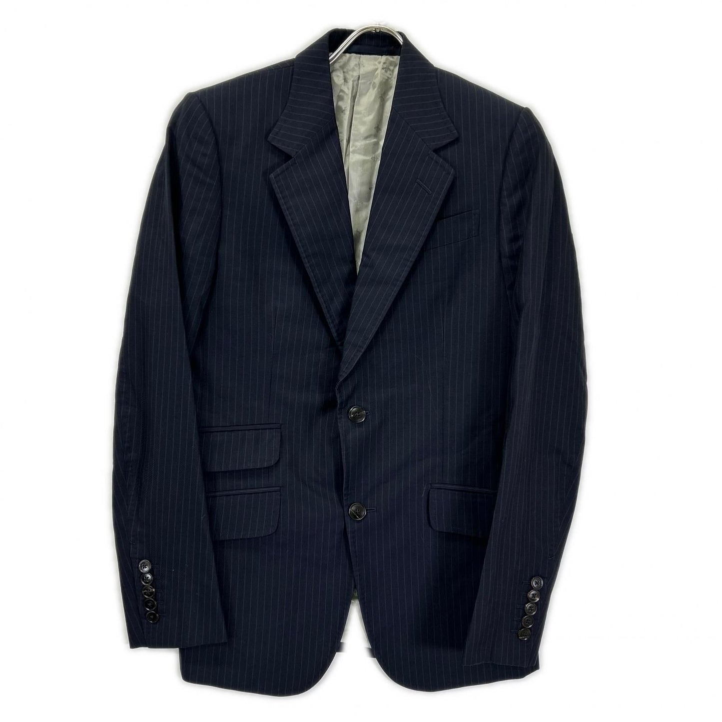Gucci Black Pinstripe Be Inner Double Pocket Suit Set — view 2