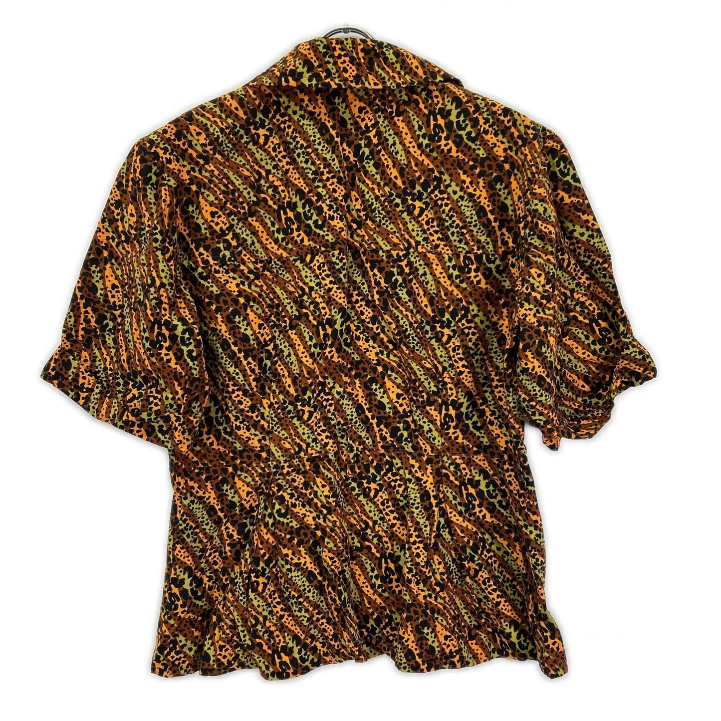 Saint Laurent Brown Leopard Big Button Vintage Neck Shirt Jacket 36 — view 2