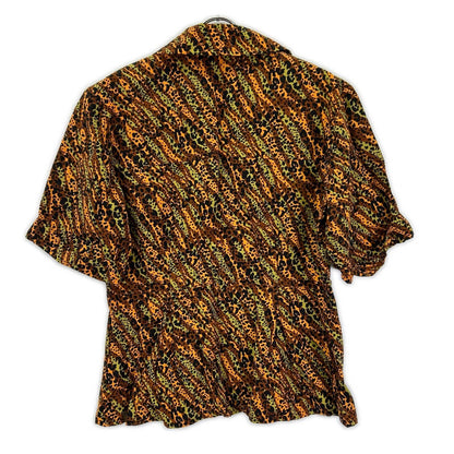 Saint Laurent Brown Leopard Big Button Vintage Neck Shirt Jacket 36 — view 2