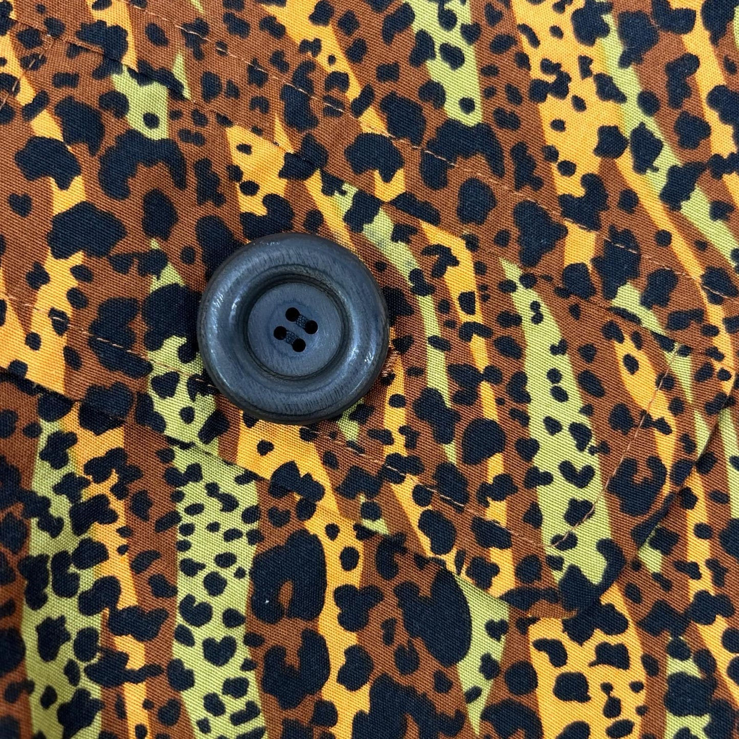Saint Laurent Brown Leopard Big Button Vintage Neck Shirt Jacket 36 — view 8
