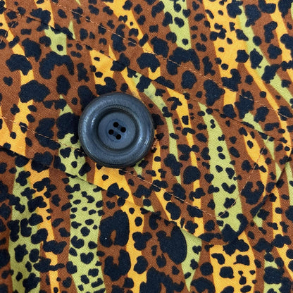 Saint Laurent Brown Leopard Big Button Vintage Neck Shirt Jacket 36 — view 8