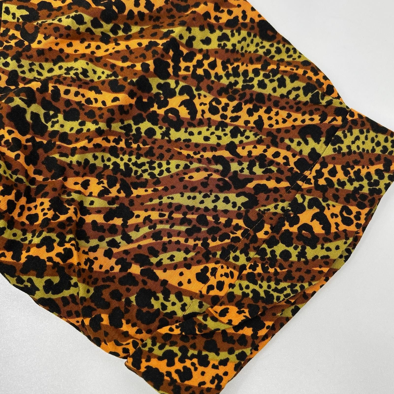 Saint Laurent Brown Leopard Big Button Vintage Neck Shirt Jacket 36 — view 9