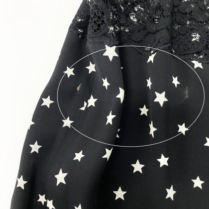 Dolce & Gabbana Lace Contrast Star Print Dress Pattern Sheer Puff Sleeve 38 — view 8