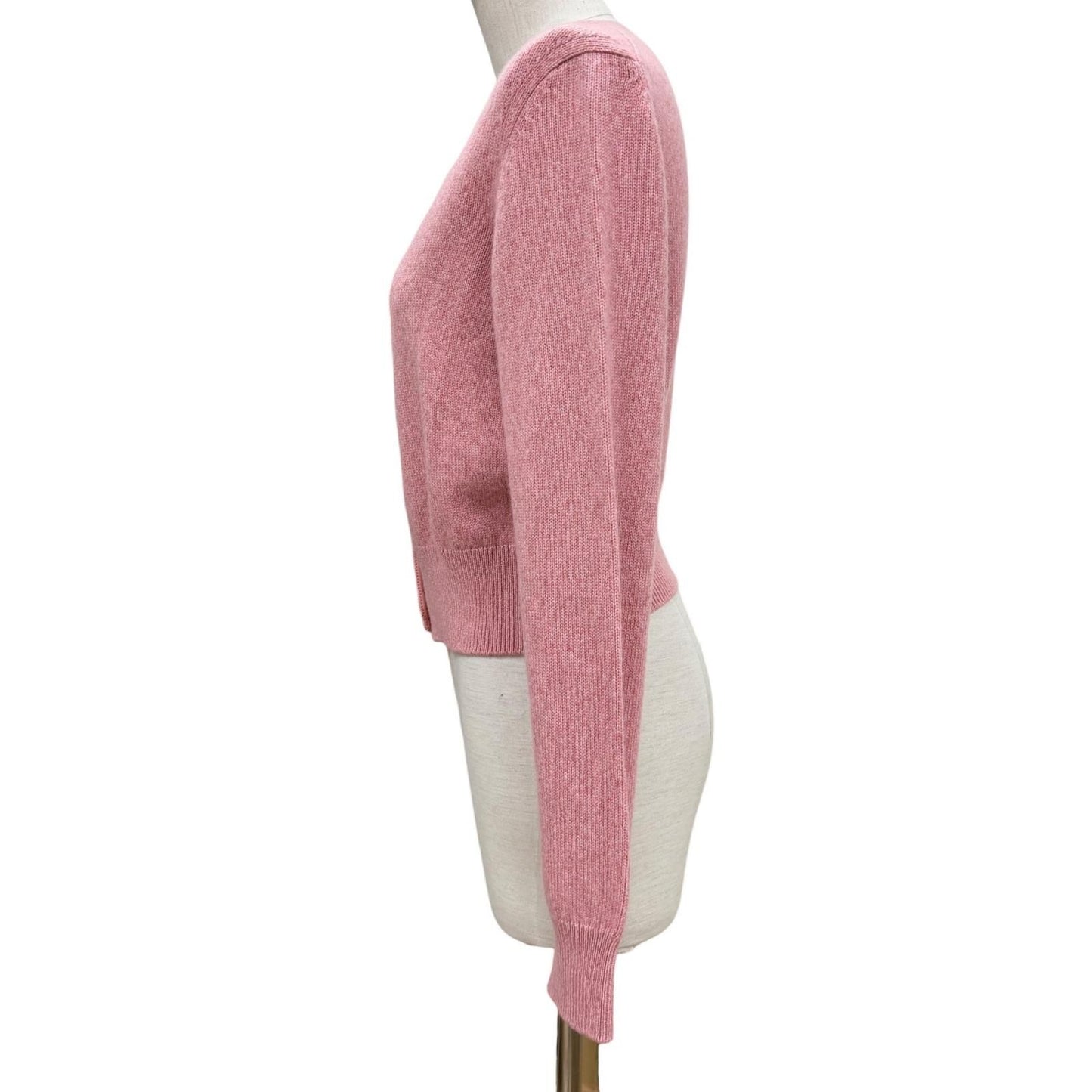 Chanel Cashmere 98% Gripoix Style Camellia Button Cardigan Pink 40 — view 3