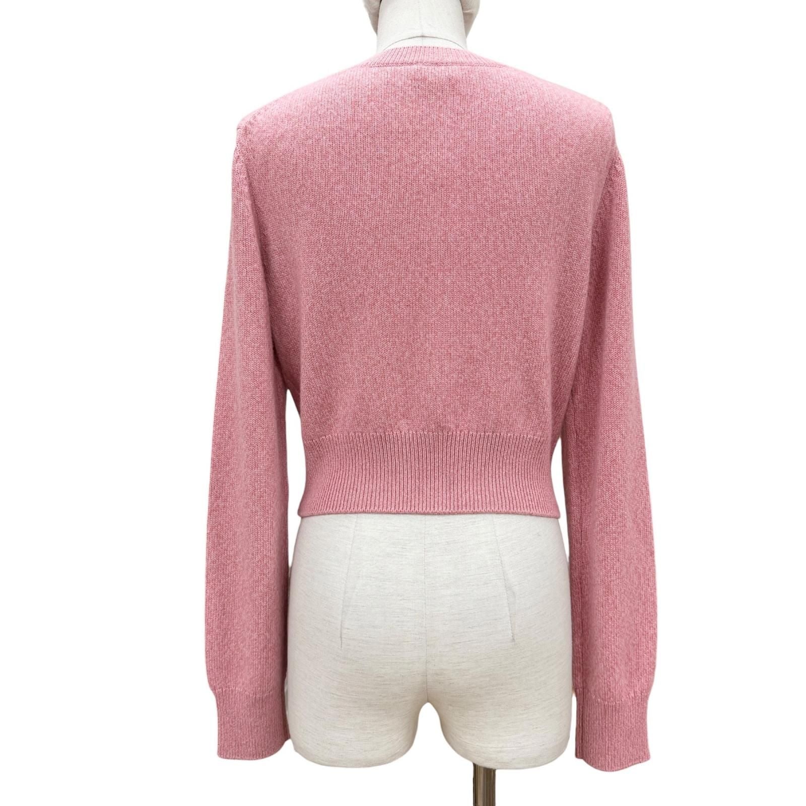 Chanel Cashmere 98% Gripoix Style Camellia Button Cardigan Pink 40 — view 4