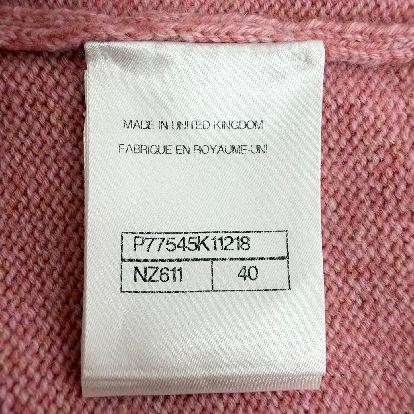 Chanel Cashmere 98% Gripoix Style Camellia Button Cardigan Pink 40 — view 9
