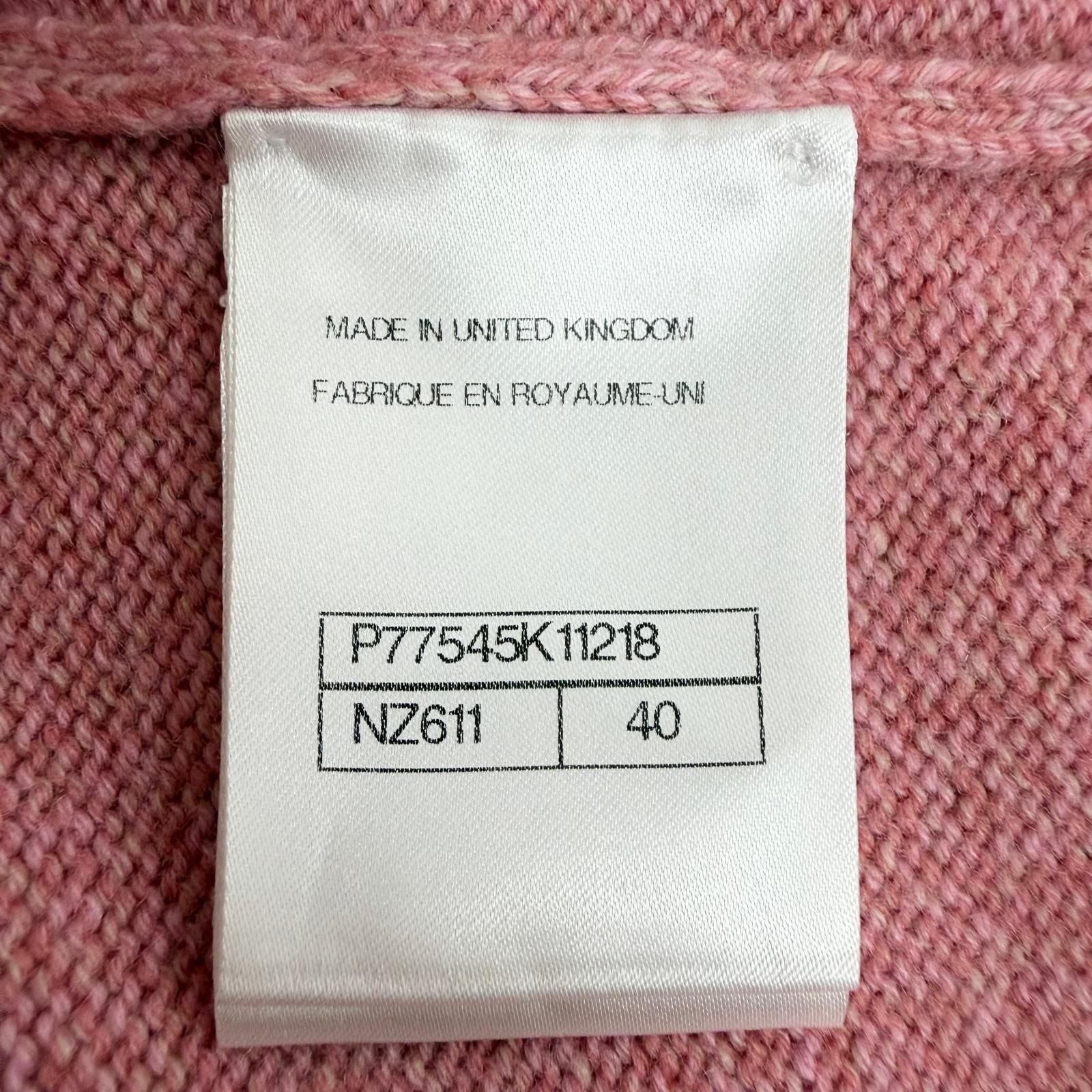 Chanel Cashmere 98% Gripoix Style Camellia Button Cardigan Pink 40 — view 9