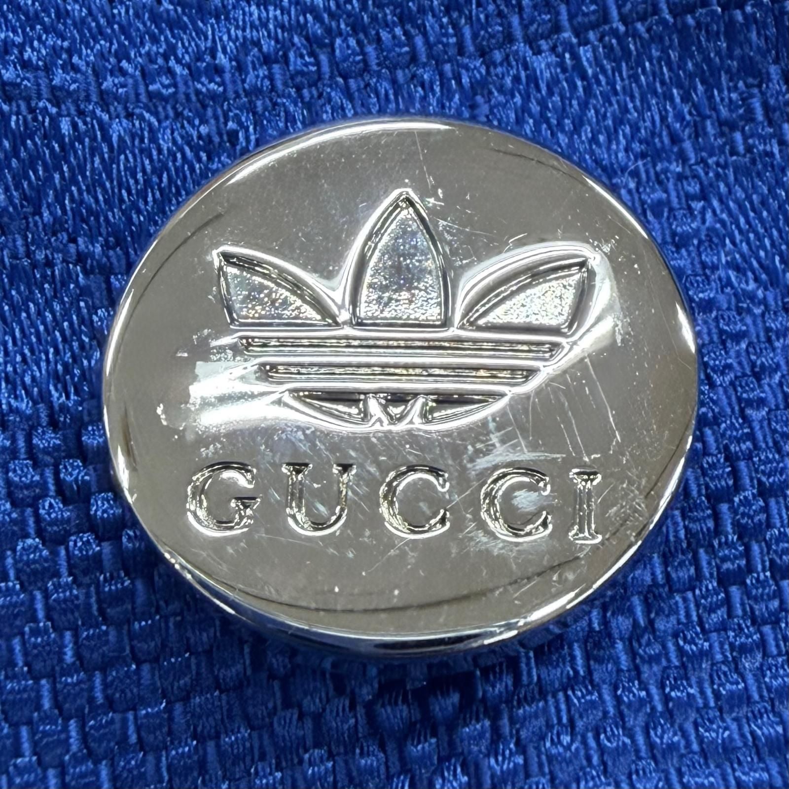 Gucci Adidas GG Pattern Trefoil Side Line Nylon Jacket Blue 38 — view 7