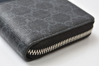 Gucci Wallet Zip Around GG Supreme New Web Black — view 6