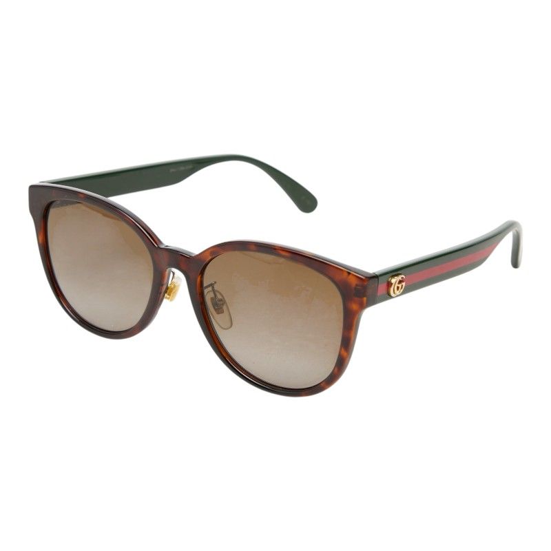 Gucci Sherry Line Double Asian Fit Sunglasses Eyewear Brown Green Red Acetate