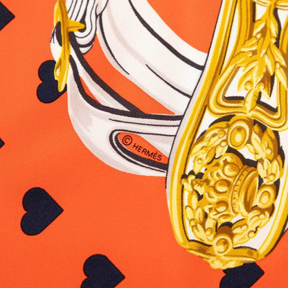 Hermes Carre 90 Brides de Gala Ceremonial Bridle Scarf Large Orange Multicolor — view 5