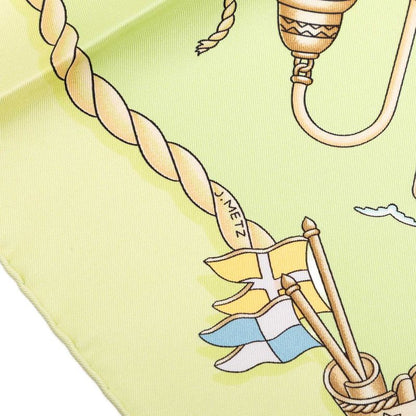Hermes Carre 90 Railing Ship Handrail Scarf Green Multicolor Silk — view 6
