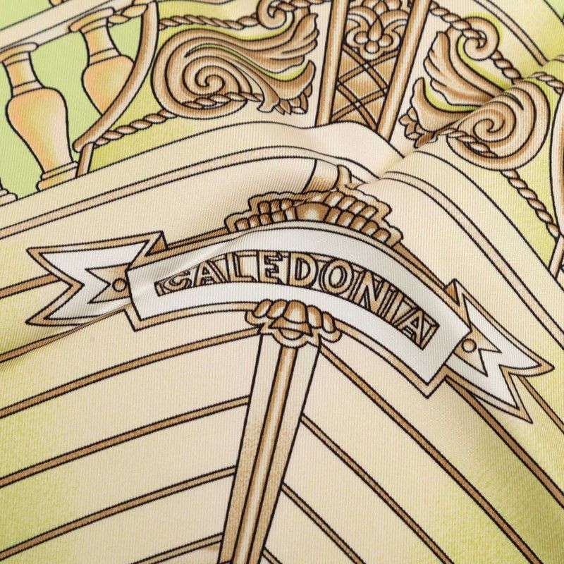 Hermes Carre 90 Railing Ship Handrail Scarf Green Multicolor Silk — view 8