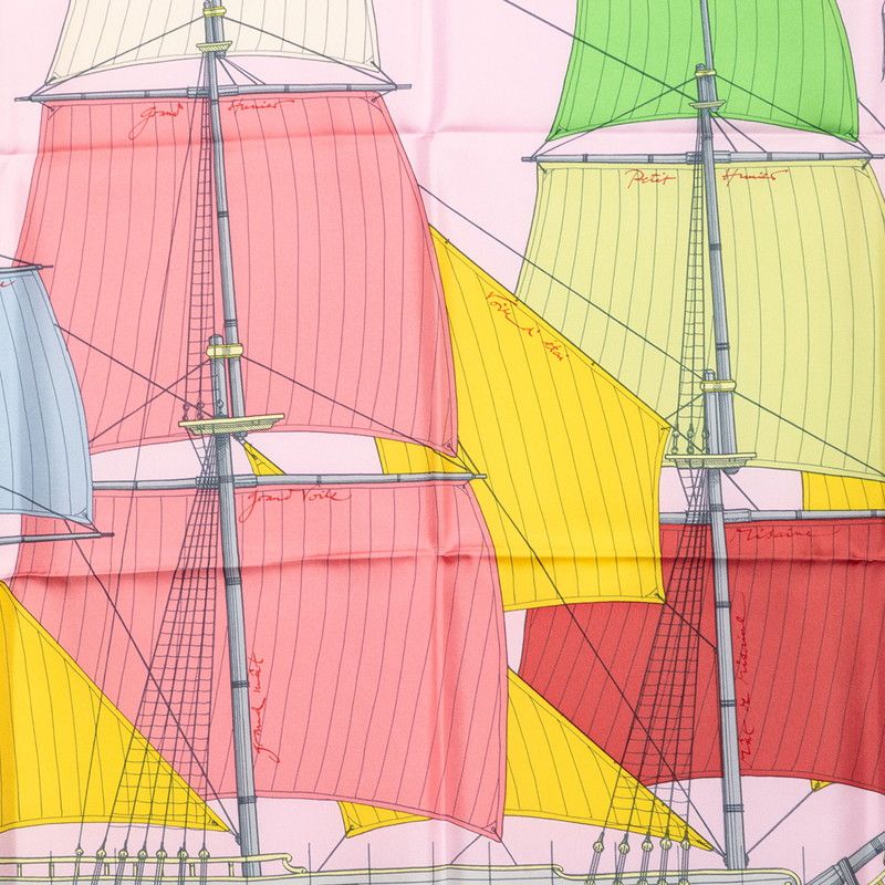 Hermes Carre 90 Cheval de Mer Sea Horse Scarf Pink Silk — view 2