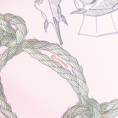 Hermes Carre 90 Cheval de Mer Sea Horse Scarf Pink Silk — view 6