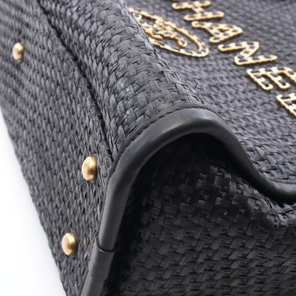 Chanel Tote Bag Deauville Black Leather Chain MM — view 6