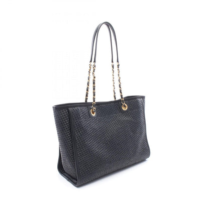 Chanel Tote Bag Deauville Black Leather Chain MM — view 2