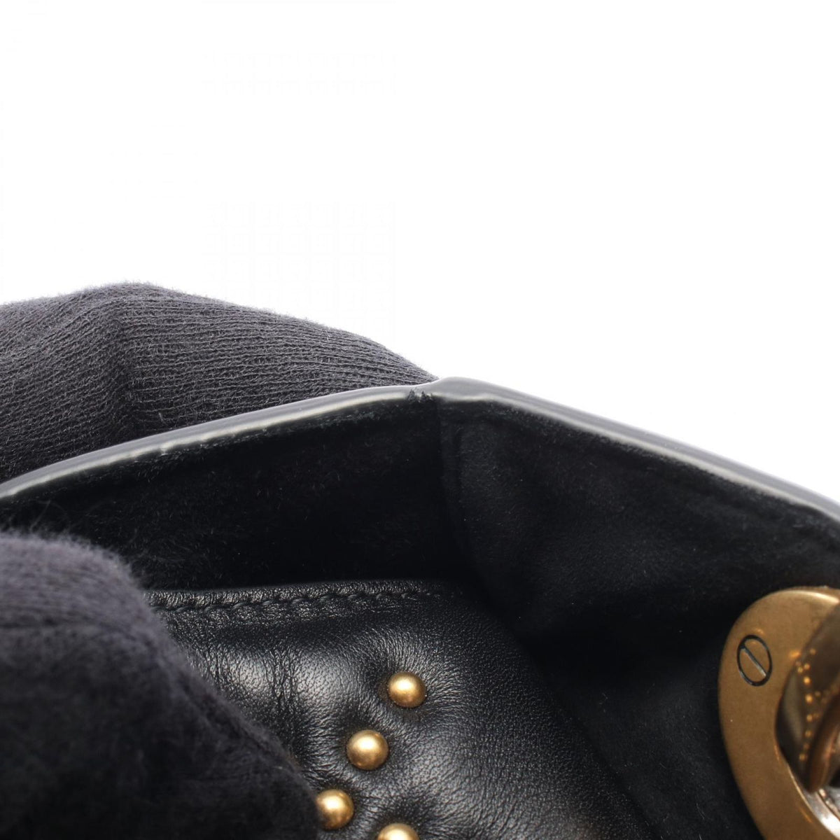 Dior Handbag Lady Dior Studs 2-Way Black Leather Tote Medium — view 6