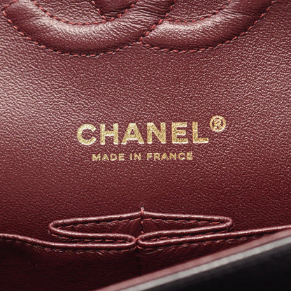 Chanel Shoulder Bag Quilted Double Flap Black Caviar Leather Chain — view 4