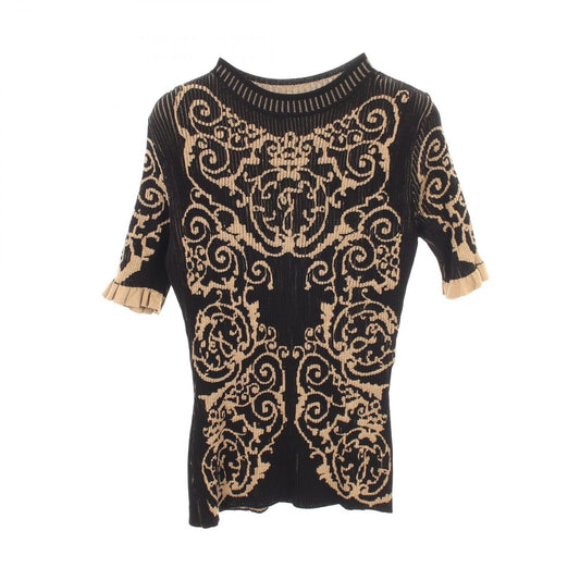 Fendi Knit All Over Print Short Sleeve Rib Rayon Sweater