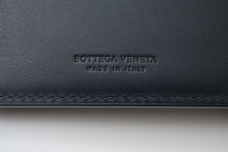 Bottega Veneta Wallet Bifold Fold Intrecciato Navy — view 6