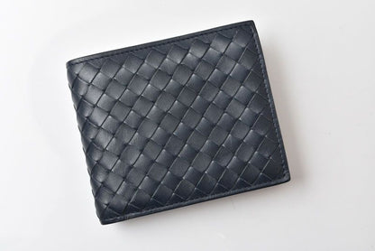 Bottega Veneta Wallet Bifold Fold Intrecciato Navy — view 2