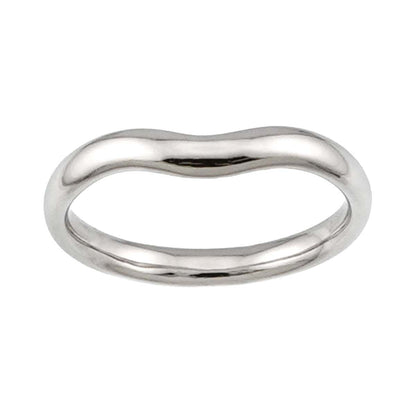 Tiffany & Co Wide Bud Band Ring Platinum Curved — view 2