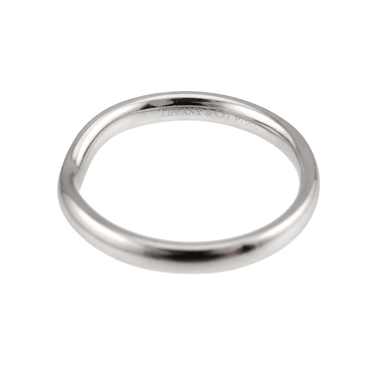 Tiffany & Co Wide Bud Band Ring Platinum Curved — view 3