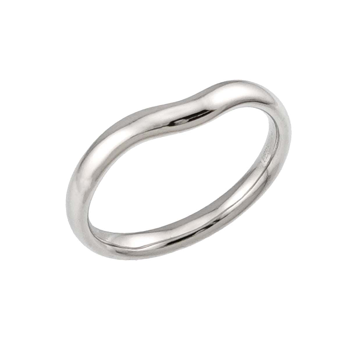 Tiffany & Co Wide Bud Band Ring Platinum Curved — view 5